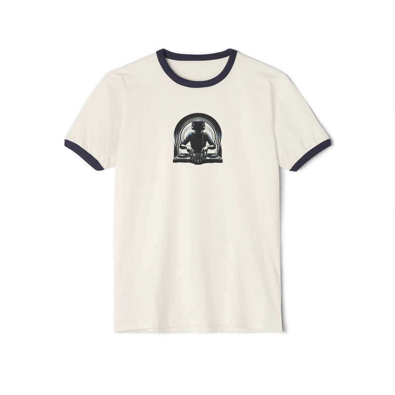 STOP DJ IN THE MIX Unisex Cotton Ringer T-Shirt