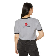 STOP DJ IN THE MIX Unisex Cotton Ringer T-Shirt