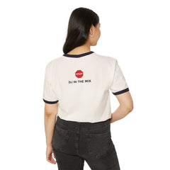 STOP DJ IN THE MIX Unisex Cotton Ringer T-Shirt